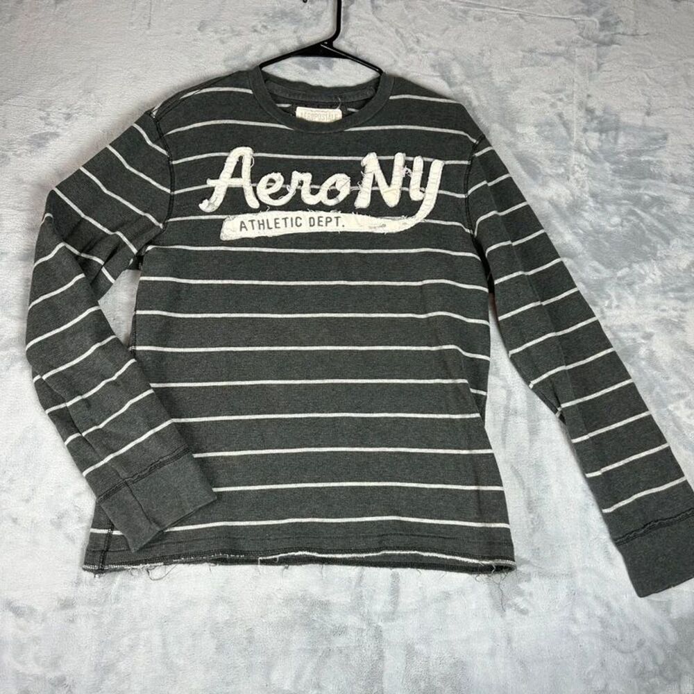 Men's Y2K Aeropostale Long Sleeve Striped Shirt